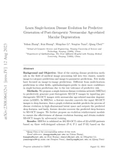 Learn Single-horizon Disease Evolution for Predictive Generation of
  Post-therapeutic Neovascular Age-related Macular Degeneration
