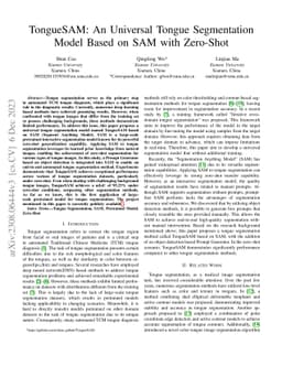 TongueSAM: An Universal Tongue Segmentation Model Based on SAM with
  Zero-Shot