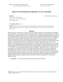 Improved YOLOv8 Detection Algorithm in Security Inspection Image