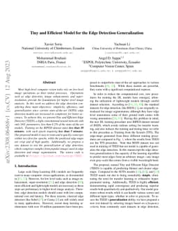 Tiny and Efficient Model for the Edge Detection Generalization