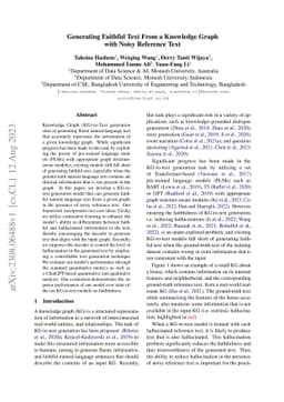 Generating Faithful Text From a Knowledge Graph with Noisy Reference
  Text