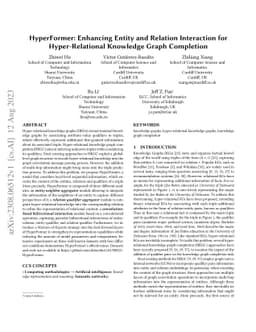 HyperFormer: Enhancing Entity and Relation Interaction for
  Hyper-Relational Knowledge Graph Completion