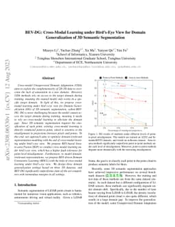 BEV-DG: Cross-Modal Learning under Bird's-Eye View for Domain
  Generalization of 3D Semantic Segmentation