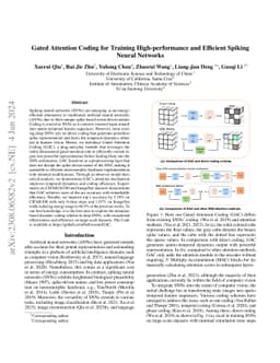 Gated Attention Coding for Training High-performance and Efficient
  Spiking Neural Networks