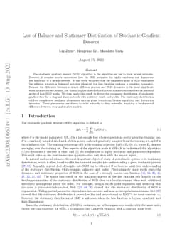 Law of Balance and Stationary Distribution of Stochastic Gradient
  Descent