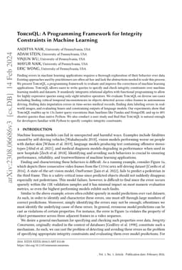 TorchQL: A Programming Framework for Integrity Constraints in Machine
  Learning