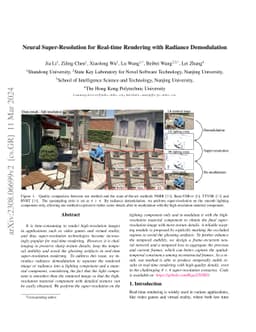 Neural Super-Resolution for Real-time Rendering with Radiance
  Demodulation