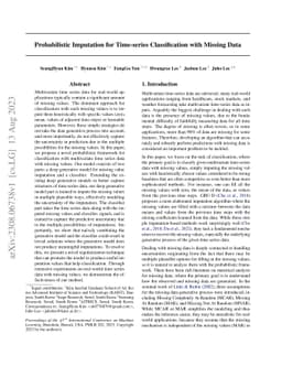 Probabilistic Imputation for Time-series Classification with Missing
  Data