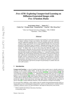 Free-ATM: Exploring Unsupervised Learning on Diffusion-Generated Images
  with Free Attention Masks