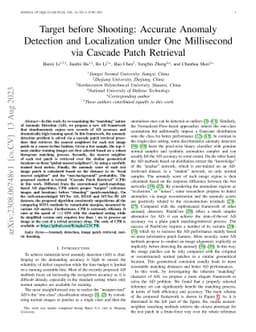 Target before Shooting: Accurate Anomaly Detection and Localization
  under One Millisecond via Cascade Patch Retrieval