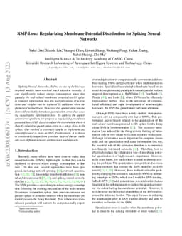 RMP-Loss: Regularizing Membrane Potential Distribution for Spiking
  Neural Networks