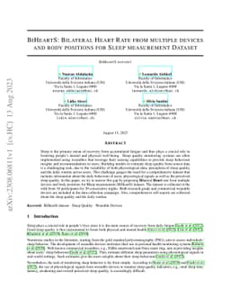 BiHeartS: Bilateral Heart Rate from multiple devices and body positions
  for Sleep measurement Dataset