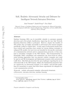 SoK: Realistic Adversarial Attacks and Defenses for Intelligent Network
  Intrusion Detection