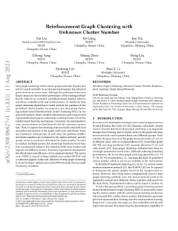 Reinforcement Graph Clustering with Unknown Cluster Number