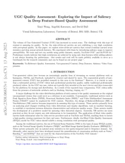 UGC Quality Assessment: Exploring the Impact of Saliency in Deep
  Feature-Based Quality Assessment