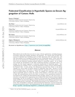 Federated Classification in Hyperbolic Spaces via Secure Aggregation of
  Convex Hulls