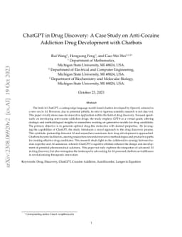 ChatGPT in Drug Discovery: A Case Study on Anti-Cocaine Addiction Drug
  Development with Chatbots