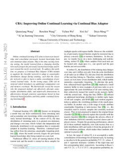 CBA: Improving Online Continual Learning via Continual Bias Adaptor