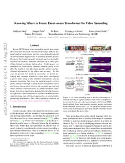 Knowing Where to Focus: Event-aware Transformer for Video Grounding