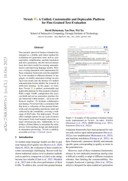 Thresh: A Unified, Customizable and Deployable Platform for Fine-Grained
  Text Evaluation