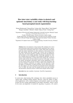 How inter-rater variability relates to aleatoric and epistemic
  uncertainty: a case study with deep learning-based paraspinal muscle
  segmentation