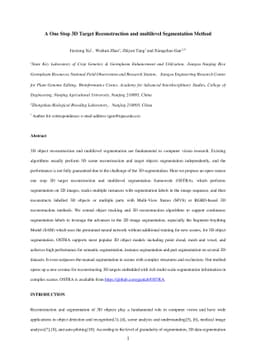 A One Stop 3D Target Reconstruction and multilevel Segmentation Method
