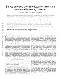 Survey on video anomaly detection in dynamic scenes with moving cameras