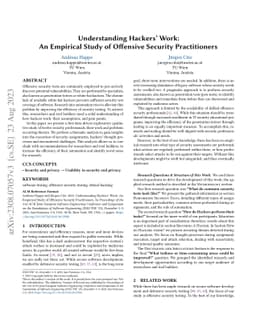 Understanding Hackers' Work: An Empirical Study of Offensive Security
  Practitioners