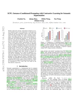 ICPC: Instance-Conditioned Prompting with Contrastive Learning for
  Semantic Segmentation