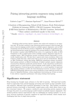 Pairing interacting protein sequences using masked language modeling