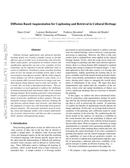 Diffusion Based Augmentation for Captioning and Retrieval in Cultural
  Heritage