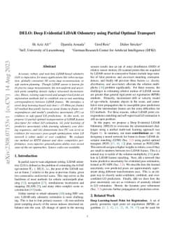 DELO: Deep Evidential LiDAR Odometry using Partial Optimal Transport