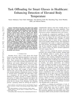 Task Offloading for Smart Glasses in Healthcare: Enhancing Detection of
  Elevated Body Temperature