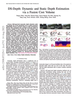 DS-Depth: Dynamic and Static Depth Estimation via a Fusion Cost Volume