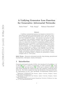 A Unifying Generator Loss Function for Generative Adversarial Networks