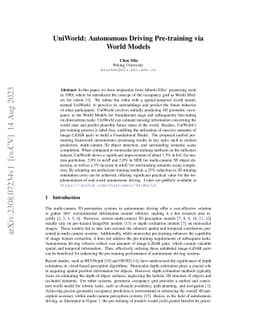 UniWorld: Autonomous Driving Pre-training via World Models