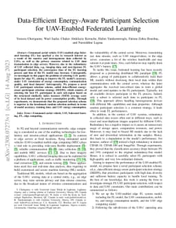 Data-Efficient Energy-Aware Participant Selection for UAV-Enabled
  Federated Learning