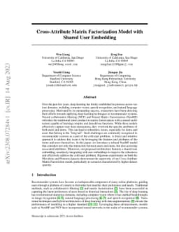 Cross-Attribute Matrix Factorization Model with Shared User Embedding