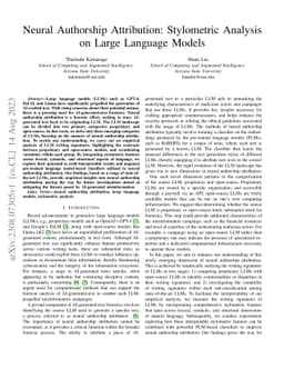 Neural Authorship Attribution: Stylometric Analysis on Large Language
  Models