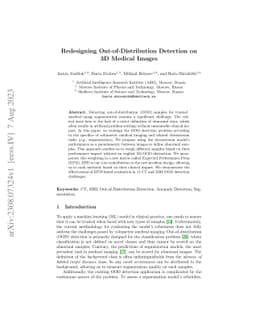 Redesigning Out-of-Distribution Detection on 3D Medical Images