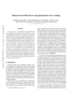 Efficient Neural PDE-Solvers using Quantization Aware Training
