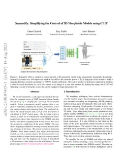 Semantify: Simplifying the Control of 3D Morphable Models using CLIP