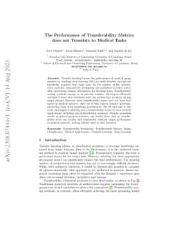 The Performance of Transferability Metrics does not Translate to Medical
  Tasks