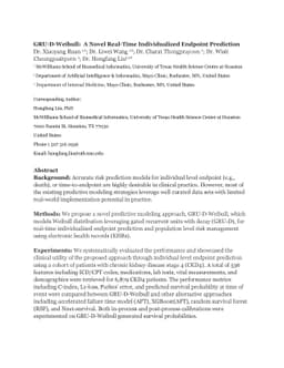 GRU-D-Weibull: A Novel Real-Time Individualized Endpoint Prediction