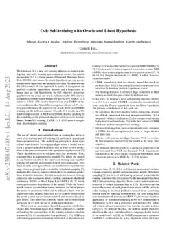 O-1: Self-training with Oracle and 1-best Hypothesis