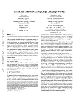 Data Race Detection Using Large Language Models