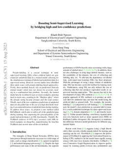 Boosting Semi-Supervised Learning by bridging high and low-confidence
  predictions