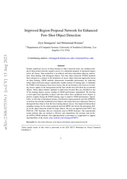 Improved Region Proposal Network for Enhanced Few-Shot Object Detection