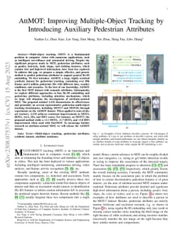 AttMOT: Improving Multiple-Object Tracking by Introducing Auxiliary
  Pedestrian Attributes
