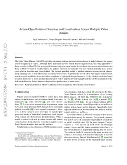 Action Class Relation Detection and Classification Across Multiple Video
  Datasets